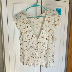 Floral creamy peasant top AMERICAN EAGLE